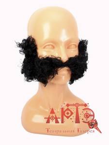 Усы с бакенбардами (черный)