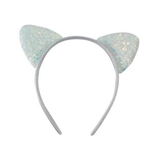 Карнавал ободок "Кошка" белый с блестками/6231965