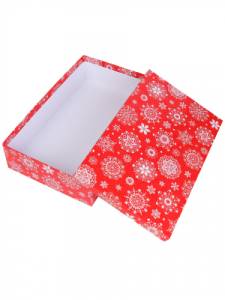 Коробка "Снежинки на красном" 34*22*7 см КОР-1961
