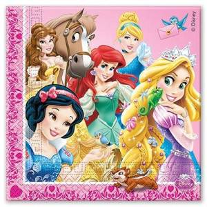 Салфетка "Принцессы и зверушки" 33 см 16 шт.