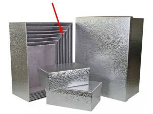 Коробка Текстура кожи серебро 29*22*12.5