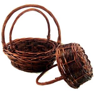 Корзина плетеная. Ива коричневая 34*34*35