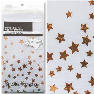 Скатерть "Звезды" розовое золото металл  1,3*1,8 м./6012107