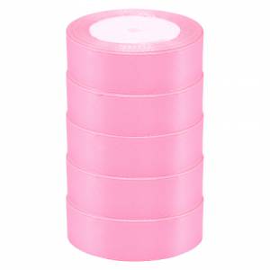 Лента атлас розовая вишня 25 мм*22,85 м в уп. (5 шт.) / 88017585