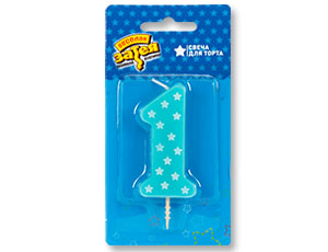 Свеча -цифра "1" 1-ый ДР Мальчик 1502-2404