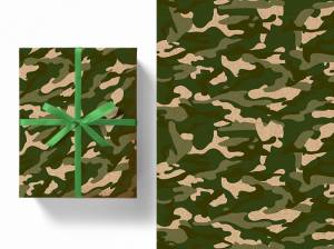 Бумага упак. крафт "Милитари" 100*70 см. (5 шт.) / ч42865