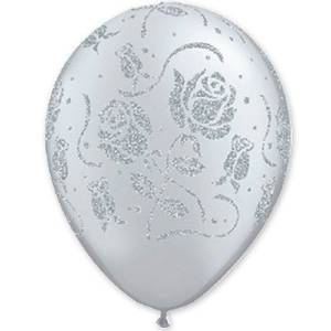 11" Розы  с серебрянным напылением 