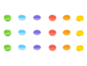 Гирлянда на нитке Круги 3D мульти 2,2м /1404-0529