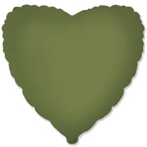 Сердце матовое Olive Green 18"/ 1204-1603