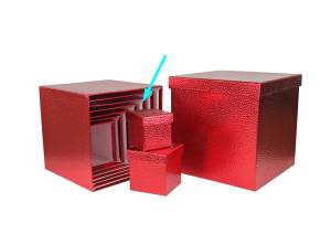 Коробка Текстура кожи красная 20,5*20,5*20,5