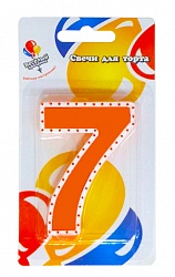 Свеча для торта в белой окантовке "7"