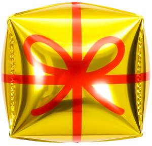 22" Куб Подарок, золото/красный (Китай) / 27047