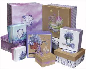 Коробка 24.2*24.2*13 см "Лавандовая нежность"