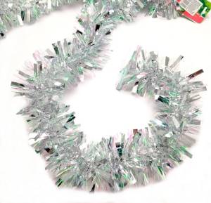 Мишура "Полосы" серебро 2 м.*8 см. (Китай) 183012