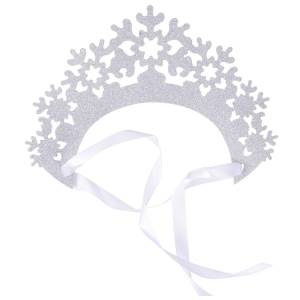 Кокошник "Снежинки" серебро блеск / 1501-6790