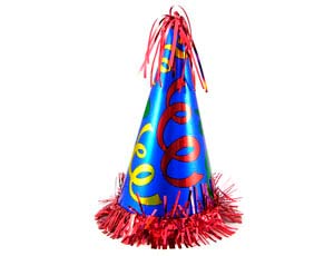 Колпак фольг. с бахромой Серпантин 25 см.