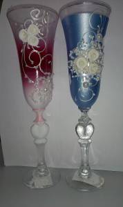 Бокалы свадебные с лепкой