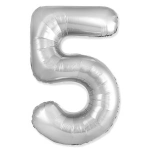 Цифра "5" - SLIM серебро / Flexmetal