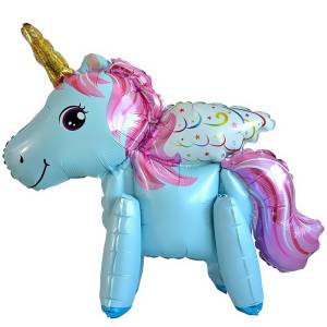 Единорог с крыльями, голубой 23"(Китай) /  15134