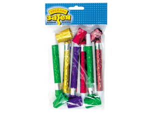 Язычок-гудок с мудштуком гологр. 6 шт.