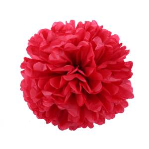 Помпон из бумаги 25 см (красный)