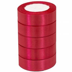 Лента атлас коралловая 25 мм*22,85 м в уп. (5 шт.) / 88017587