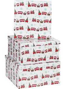 Коробка 19,5*19,5*11 см Новогодний поезд