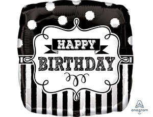 18" HB Горох полосы черн-бел квадрат (Анаграм) / 1202-2437