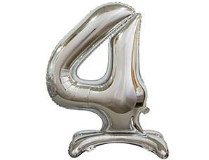 30" Цифра на подставке "4" серебро/ Китай 1207-3650