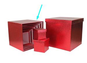 Коробка Текстура кожи красная 24,5*24,5*24,5