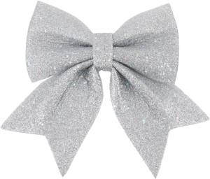 Бант декоративный Серебро с блестками 15*20 см. / 6230984