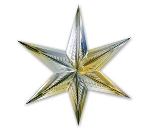 Фигура Звезда 6конечная зол/сер 60 см.
