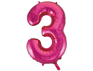 Цифра "3" - фуксия 40"/ Китай