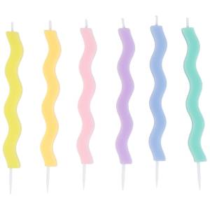 Свечи "Волна" пастель 10 см. 6 шт. / 1502-6721