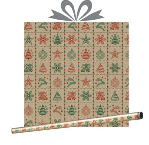 Бумага-крафт Новогодний аккорд 0,7*1 м. (1 лист в рул)/КБ-4802