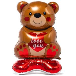 AIR 3D Мишка с сердцем ILY  (ходячий шар)/1208-0791