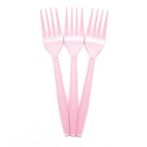 Вилки пластиковые Розовые 15 см, 10 шт / 6225086