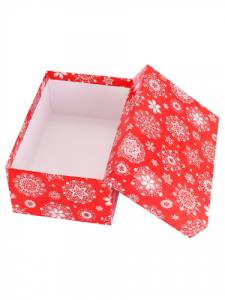 Коробка Снежинка на красном 36*24*8мм/Кор-2080