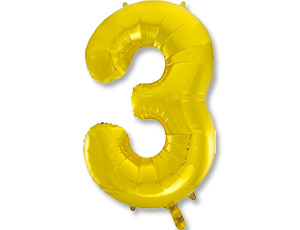 Цифра "3" 40" - золото/ Китай