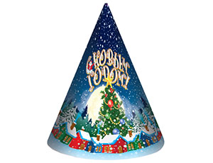 Колпак "С НГ Домики в снегу", 8 шт.