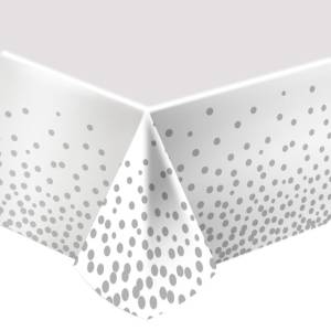 Скатерть "Делюкс" Конфетти Серебро 2,7*1,37м (Китай) / 20359-КТ