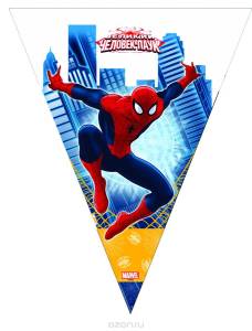 Гирлянда - вымпел  "Marvel Человек-Паук" 3,60 м                  