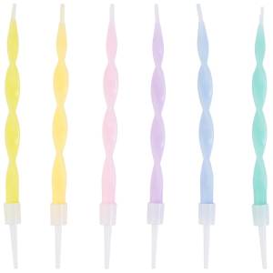 Свечи "Серпантин" пастель 10 см. 6 шт. / 1502-6723
