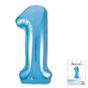 40" Цифра "1" Нежно-голубой/ Китай-Веселуха 317401ВВ