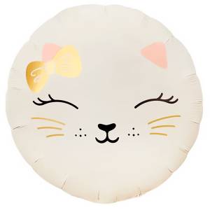 18" Кошечка с бантом, кремовый сатин / Китай 26113