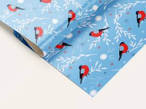 Бумага упак. "Снегири" 70*100 см (10 листов) /УБ-6497