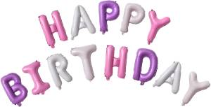 Набор шаров-букв мини Happy Birthday для девочек 16"/18002