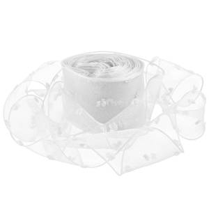 Лента декоративная "Воздушные точки" 4 см.*9,14 м. Белая / 6233985