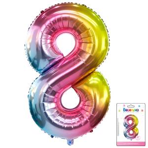 Цифра "8" Радуга нежный градиент 40"/ Китай 190019-8