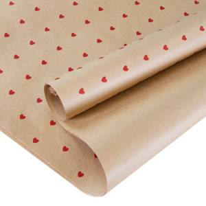 Крафт-бумага "Сердечки" красный 0.7*1м. (10 шт.) / 2050928